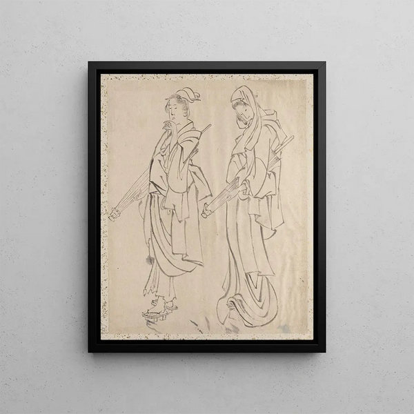 Sketchbook of Katsushika Hokusai and his disciples Pl53 - Katsushika Hokusai — framed artwork on a wall
