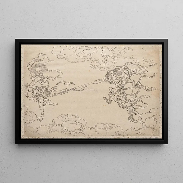 Sketchbook by and his disciples Pl57 - Katsushika Hokusai — framed artwork on a wall