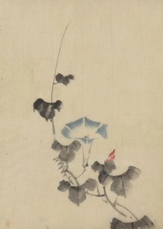 Blue flower of morning glory on vine - Katsushika Hokusai — artwork view