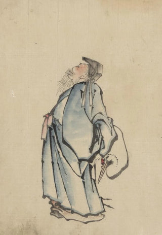 Fukurokuju, the god of wisdom, wealth, long life, and happiness, one of the seven lucky gods - Katsushika Hokusai — artwork view