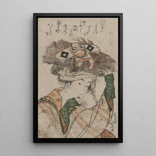 Oharame - Katsushika Hokusai — framed artwork on a wall