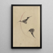 Two flying bats - Katsushika Hokusai — framed artwork on a wall