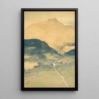 Evening Glow - Kawamura Manshū — framed artwork on a wall