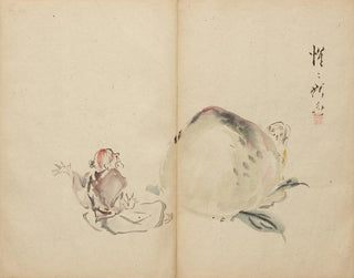 The boy fishing - Kawanabe Kyōsai — artwork view