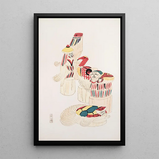 Illustrations collectées de jouets japonais par Kyōsen Pl052 - Kawasaki Kyōsen — framed artwork on a wall