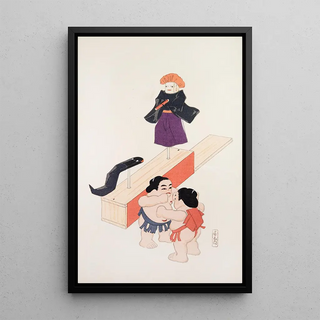 Illustrations collectées de jouets japonais par Kyōsen Pl061 - Kawasaki Kyōsen — framed artwork on a wall