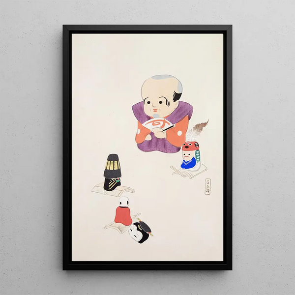 Illustrations collectées de jouets japonais Pl078 - Kawasaki Kyōsen — framed artwork on a wall