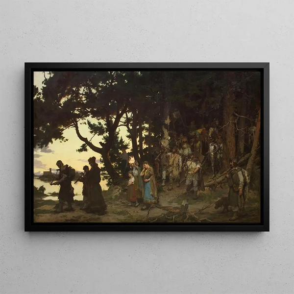 Funérailles de Gediminas - Kazimierz Alchimowicz — framed artwork on a wall