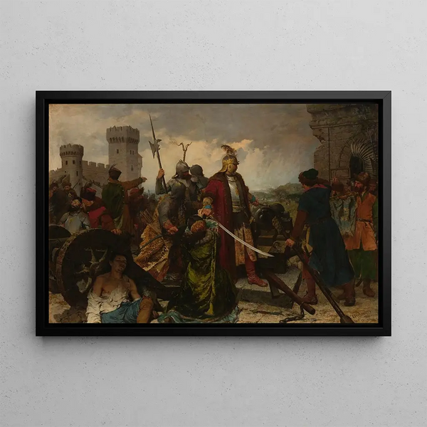 Kacper Karliński defending Olsztyn - Kazimierz Alchimowicz — framed artwork on a wall
