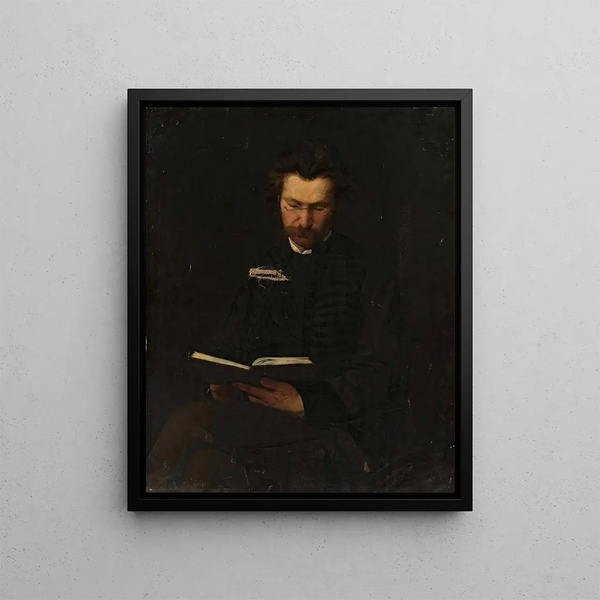 Portrait Painting of Władysław Ciesielski 1845-1901 painter - Kazimierz Alchimowicz — framed artwork on a wall