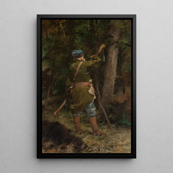 Troupes avec un cor - Kazimierz Alchimowicz — framed artwork on a wall