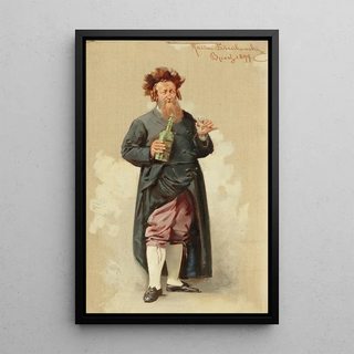 A Good Drop - Kazimierz Bieńkowski — framed artwork on a wall