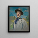 Self-portrait painting - Kazimierz Mordasewicz — framed artwork on a wall