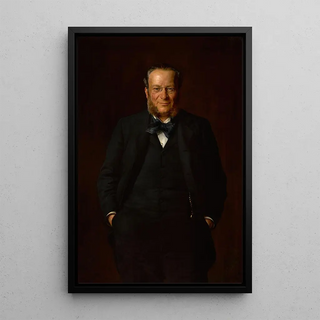 Portrait Painting of Hipolit Wawelberg - Kazimierz Pochwalski — framed artwork on a wall