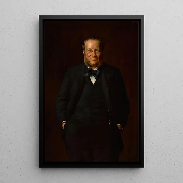 Portrait Painting of Hipolit Wawelberg - Kazimierz Pochwalski — framed artwork on a wall