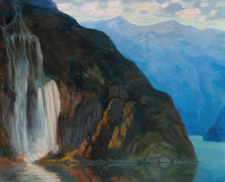 Landscape with a Waterfall - Kazimierz Stabrowski — artwork view