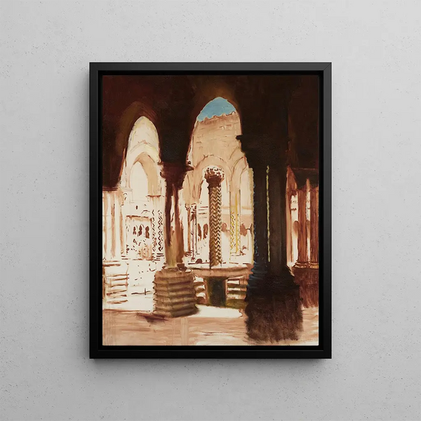 Cour du monastère de Monreale à Palerme - Kazimierz Stabrowski — framed artwork on a wall