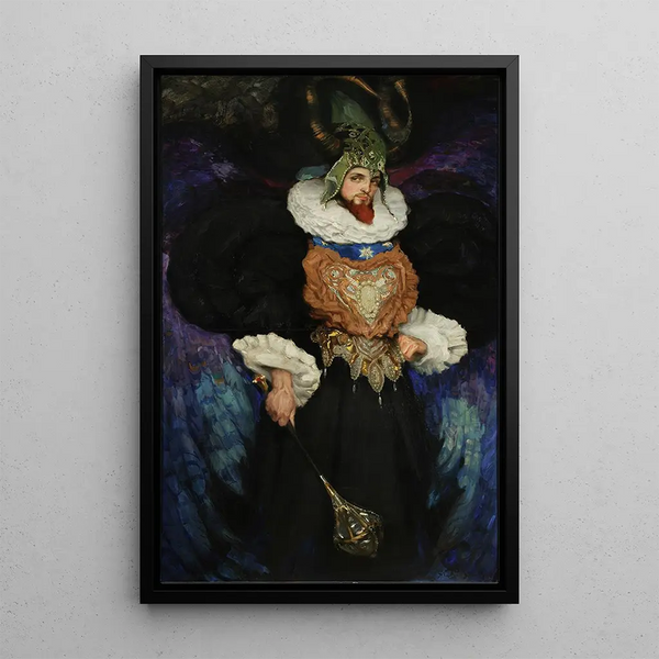Portrait of Bronisław Brykner in a fanciful costume - Kazimierz Stabrowski — framed artwork on a wall