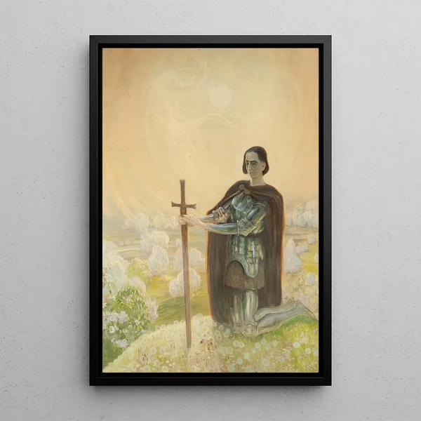 Prayer on the battlefield - Kazimierz Stabrowski — framed artwork on a wall