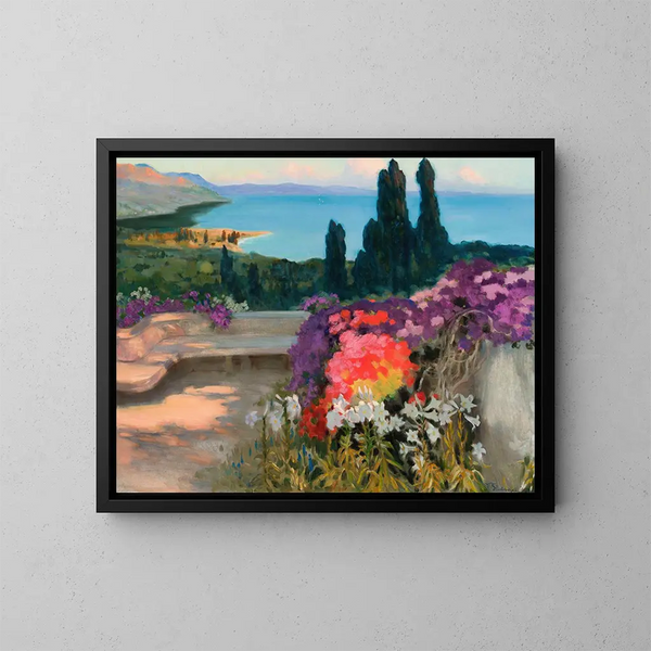 Landscape of the South Taormina - Kazimierz Stabrowski — framed artwork on a wall
