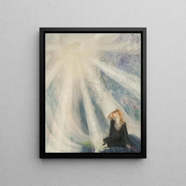 Vision III: sketch for the Annunciation - Kazimierz Stabrowski — framed artwork on a wall