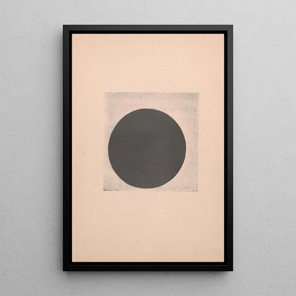 Black Circle Painting - Kazimir Malevich — framed artwork on a wall