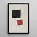 Square black and red square - Kazimir Malevitch — framed artwork on a wall