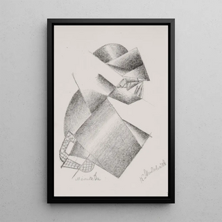 Prayer without title - Kazimir Malevitch — framed artwork on a wall