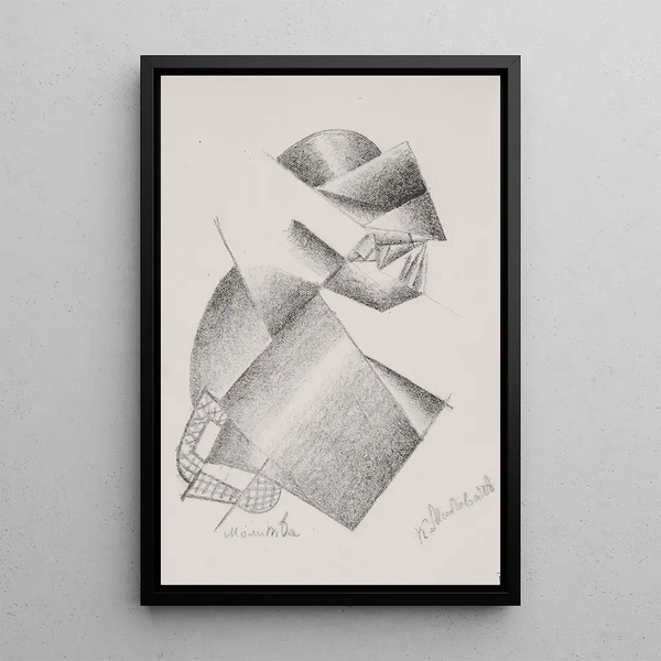 Prayer without title - Kazimir Malevitch — framed artwork on a wall