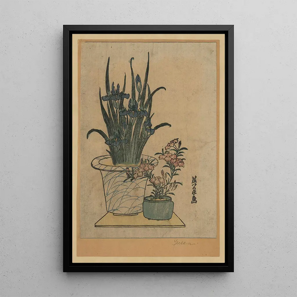 Hanashobu ni nadeshiko - Keisai Eisen — framed artwork on a wall