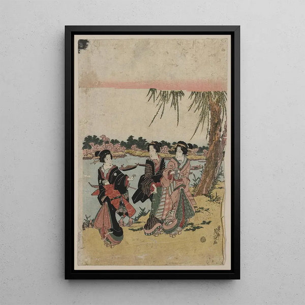 Mimeguri no hanami - Keisai Eisen — framed artwork on a wall
