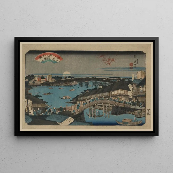 The Rygokubashi Checkpoint - Keisai Eisen — framed artwork on a wall