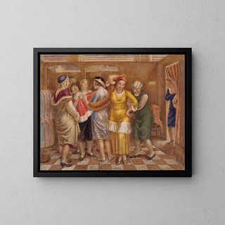 The fitting room - Kenneth Hayes Miller — framed artwork on a wall