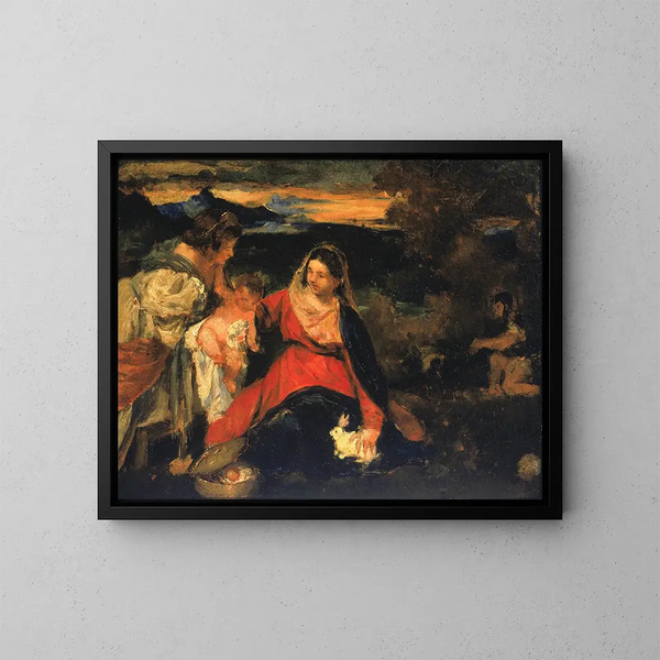 After the Madonna with Rabbits by Titian - Kenyon Cox — framed artwork on a wall