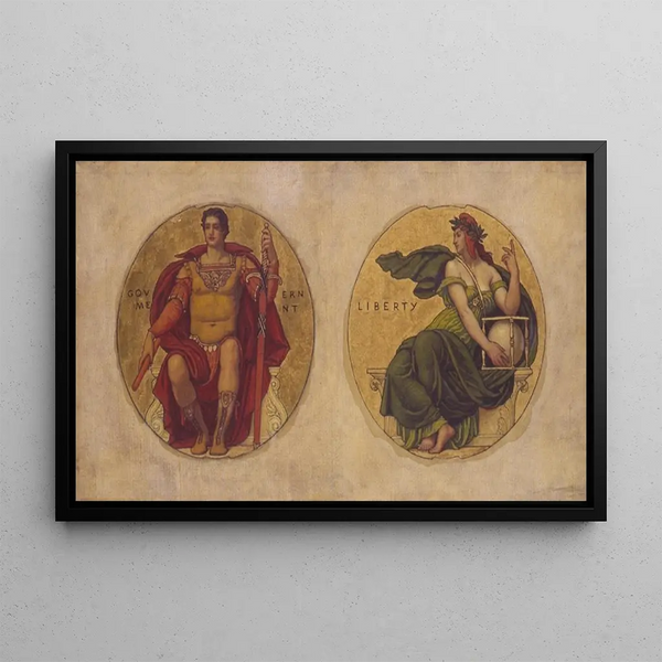 Study for mosaic at the Wisconsin State Capitol Government and Liberty - Kenyon Cox — framed artwork on a wall