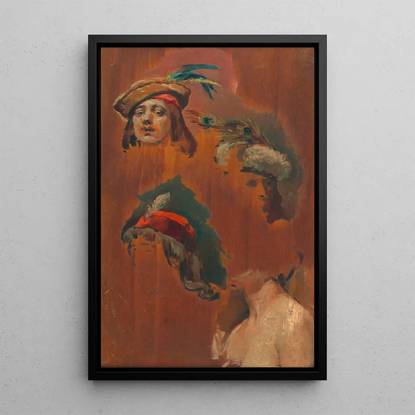 Study of a Man and a Woman - Kenyon Cox — framed artwork on a wall