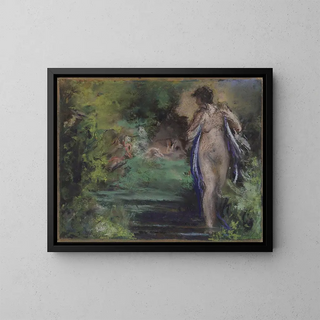 Nude in the greenery - Ker Xavier Roussel — framed artwork on a wall