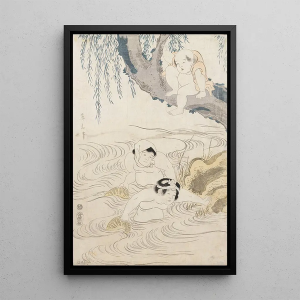 Untitled Painting - Kikukawa Eizan — framed artwork on a wall