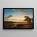 Marine landscape with fisherman returning - Kilian Metzinger — framed artwork on a wall