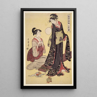 Jbon no zu Image de la classe supérieure - Kitagawa Utamaro — framed artwork on a wall