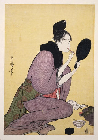 Kuchibeni Painting - Kitagawa Utamaro — artwork view