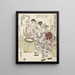 the New Performance Zensei Kogane no Hana - Kitagawa Utamaro — framed artwork on a wall