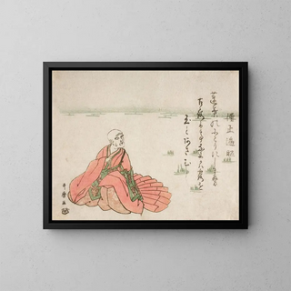 Poet Sj Henj - Kitagawa Utamaro — framed artwork on a wall