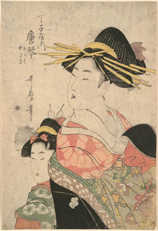Portrait of Beauty Karakoto in Chjiya - Kitagawa Utamaro — artwork view