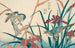 Rousserolle with reeds and irises - Kitao Shigemasa — artwork view