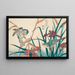 Rousserolle with reeds and irises - Kitao Shigemasa — framed artwork on a wall