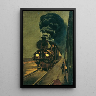 The express train - Klemens Brosch — framed artwork on a wall