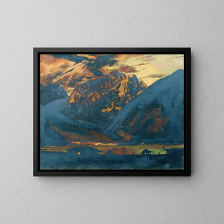 Zell am See la nuit - Klemens Brosch — framed artwork on a wall