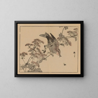Bairei gafu Painting, plate 45 - Kono Bairei — framed artwork on a wall
