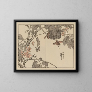 Bairei gafu Painting, plate 55 - Kono Bairei — framed artwork on a wall